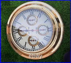 Maritime Antique 17 Polished Brass World Time Wall Clock Ship's Wall clock