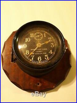 Mark 1 Boat Clock Deck US Navy Seth Thomas 1941 Mounted 15128 4 1/4 Small