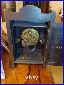 Marquetry Inlaid and Ebonized Seth Thomas Mantle Clock \\