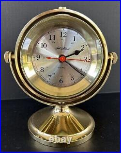 Mid Century Brass Nautical Style Desk Mantel Ship Clock Seth Thomas Works