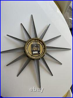 Mid Century Modern 24 Seth Thomas Starburst Sunburst Wall Clock Original