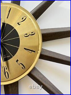Mid Century Modern 24 Seth Thomas Starburst Sunburst Wall Clock Original