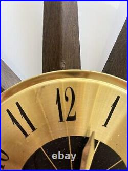 Mid Century Modern 24 Seth Thomas Starburst Sunburst Wall Clock Original