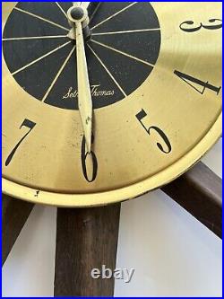 Mid Century Modern 24 Seth Thomas Starburst Sunburst Wall Clock Original