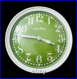 Mid Century Modern Vintage Seth Thomas Green Face Metal Kitchen Clock MCM Mid Century Modern Vintage Seth Thomas Green Face Metal Kitchen Clock MCM