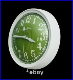 Mid Century Modern Vintage Seth Thomas Green Face Metal Kitchen Clock MCM Mid Century Modern Vintage Seth Thomas Green Face Metal Kitchen Clock MCM