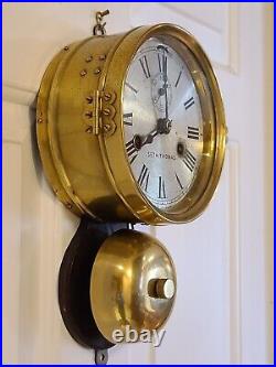 Nautical Antique Brass Ship's Bell Strike Nautical Seth Thomas Ship Clock