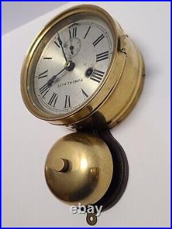Nautical Antique Brass Ship's Bell Strike Nautical Seth Thomas Ship Clock