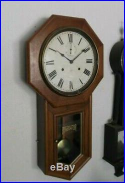 Nice Antique Seth Thomas 15-DayTime Only Mahogany World Wall Office/School Clock