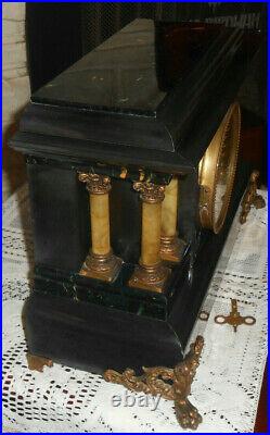 Nice Antique Seth Thomas Adamantine Key Wind Chime/Bong/Bell 8-Day Mantle Clock