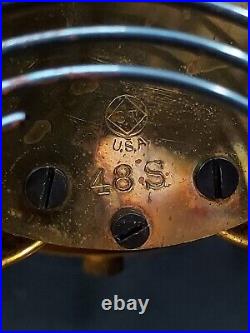 Old SETH THOMAS BRASS EMPIRE CRYSTAL REGULATOR 48S CLOCK KEY BEVELED GLASS Works