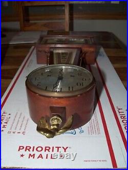 Old Seth Thomas Key Wind Pendulum Antique Banjo Wall Clock Does Work