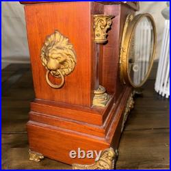 Parts Antique Seth Thomas Wood Mantle Clock 2 Pillar One Is Missing