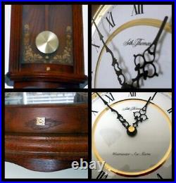 Pristine Seth Thomas Westminster/Ava Maria Quartz Pendulum Mahogany Wall Clock