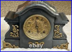 RARE ANTIQUE SETH THOMAS 1880's 1890's ADAMANTINE MANTLE CLOCK
