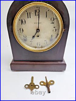RARE ANTIQUE SETH THOMAS MAHOGANY WOOD BEEHIVE PARLOR MANTLE 89 8 Day Clock
