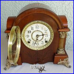 RARE ANTIQUE SETH THOMAS MODEL TYNE MANTEL CLOCK C/1904 8 DAY WithKEY WORKS