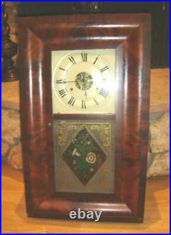 RARE Antique SETH THOMAS Brass Clocks Wall Clock. Weights Driven