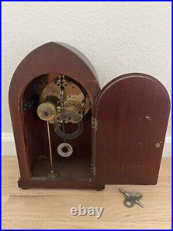 RARE Antique Seth Thomas Mantel Cabinet Clock Tested Working Great Condition