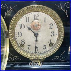 RARE SETH THOMAS Automatic 8 DAY LONG ALARM ADAMANTINE MANTLE CLOCK Year 1906