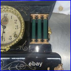 RARE SETH THOMAS Automatic 8 DAY LONG ALARM ADAMANTINE MANTLE CLOCK Year 1906