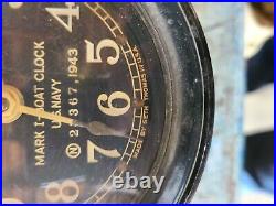 RARE Vintage Mark I US Navy 1943 Ship's Boat Clock Wind Up Seth Thomas WWII