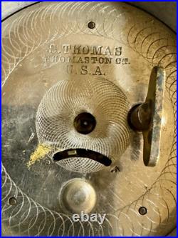 RARE antique Seth Thomas Advertising Clock PAPERWEIGHT Church Candles NY Ship