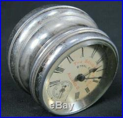 RARE antique Seth Thomas Advertising Clock PAPERWEIGHT miniature SOLID STEEL CO