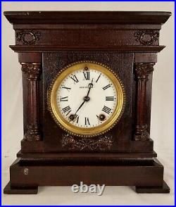 Rare 1900 Mahogany Porcelain Cordova City Clock Near Mint Working Seth Thomas