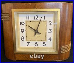 Rare Antique 1930's Seth Thomas Art Deco Electric Mantle Clock Console 5 E