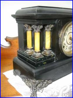 Rare Antique Seth Thomas 8-Day Chime Adamantine Six Full Pillared Mantel Clock