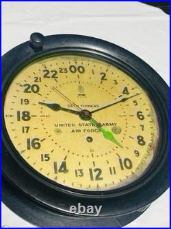 Rare Antique Seth Thomas Air Force Us Military Ship Clock Wall