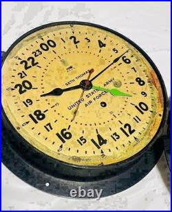 Rare Antique Seth Thomas Air Force Us Military Ship Clock Wall