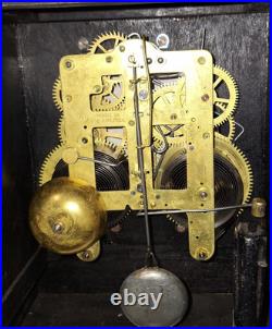 Rare Antique Seth Thomas Berkley Mahogany Mantel Clock Porcelain Face Working