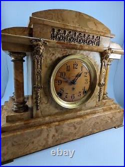Rare Antique Seth Thomas Faux Marble Mantle Mantel Clock. For parts or repair