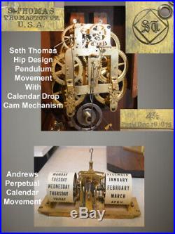 Rare & Fully Restored Seth Thomas Parlor Calendar No. 9 1885 Antique Clock