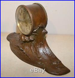 Rare Seth Thomas Restored Montauk Antique Ships Bell Clock In Bronze Sculpture