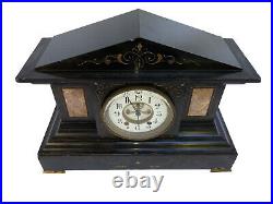 Rare Seth Thomas Solid Marble Antique Time and Strike Mantle Clock 1860s 1870s