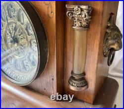 Rare Vintage Seth Thomas Adamantine Mantle Clock With Ornate Brass Has Key