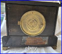 Rare Vintage Seth Thomas Adamantine Mantle Clock With Ornate Brass Has Key