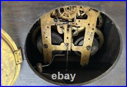 Rare Vintage Seth Thomas Adamantine Mantle Clock With Ornate Brass Has Key