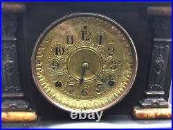 Rare antique 1897 seth thomas clock co. Adamantine mantle clock with key