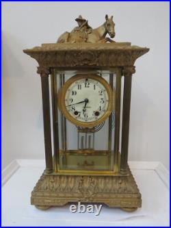 Rare antique Seth Thomas Rough Rider Clock 1909 era Bronze and Glass Rare antique Seth Thomas Rough Rider Clock 1909 era Bronze and Glass
