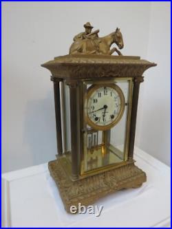 Rare antique Seth Thomas Rough Rider Clock 1909 era Bronze and Glass Rare antique Seth Thomas Rough Rider Clock 1909 era Bronze and Glass