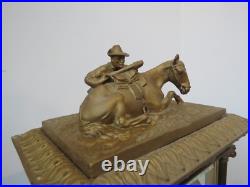 Rare antique Seth Thomas Rough Rider Clock 1909 era Bronze and Glass Rare antique Seth Thomas Rough Rider Clock 1909 era Bronze and Glass