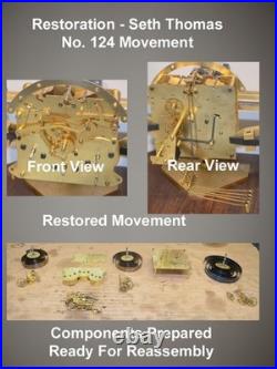 Restored And Rare Seth Thomas Antique Chime Clock Number 99 1928 In Walnut