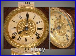 Restored And Scarce Seth Thomas Kent-1904 Antique Cabinet Clock Burl & Oak