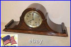 Restored And Scarce Seth Thomas Rideau-1921 Antique Cabinet Clock In Mahogany