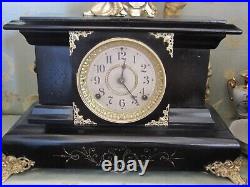 Restored Antique Seth Thomas Mode Mantle Clock with Statue Height with Statue 17