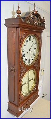 Restored Ithaca Regulator Number 1 -1885 Antique Clock In Walnut & Burl